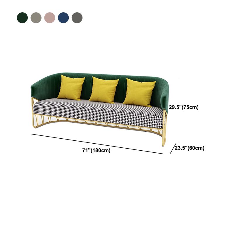 23.62 "W x 29.52" H Velvet Tuxedo Arm Sofa Contemporáneo Standard Sewn Pillow Back Sofa
