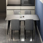 Rectangular Stone Round Table Modern Dining Table Furniture with Metal Base