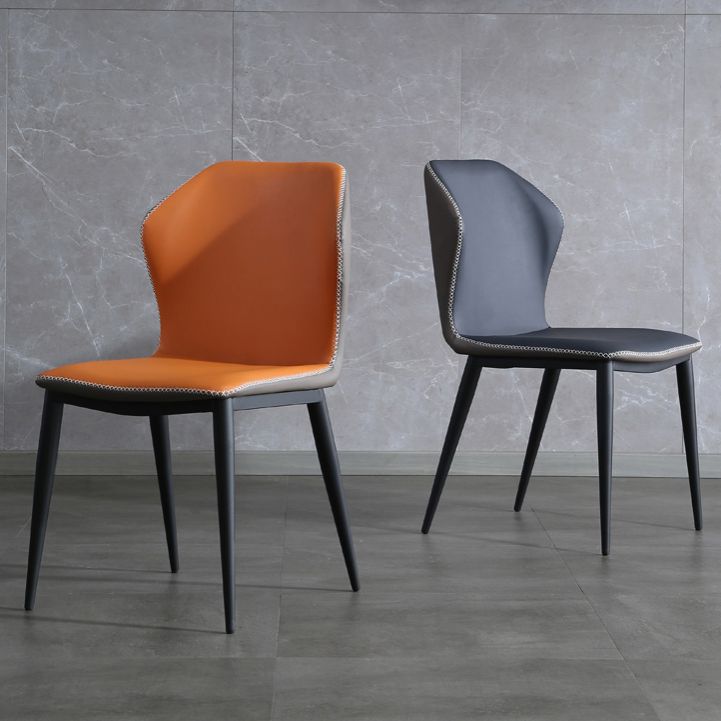 Industrial Metal Dining Chair Armless Dining Room Wingback Dining Chair (Set of 2) Clearhalo ' kitchen&dining_furn' 'Dining Chairs' 'Dining Tables & Seating' 'dining_chair' 'furn' 'furn_dining_chair' 'Furniture' 'furniture_dining_chair' 'Kitchen & Dining Furniture' 'kitchen' 1200x1200_bcecfb71-f3d8-4fc5-865c-d9a5acd82675