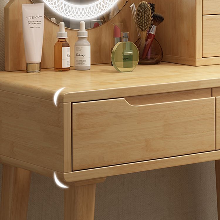 Scandinavian Vanity Makeup Table Set Rubberwood Dressing Table Stool Set Clearhalo 'Bedroom Furniture' 'furn' 'furn_makeup_vanities' 'Furniture' 'Makeup Vanities' 'makeup_vanities' 1200x1200_bced055a-8833-4577-85fd-cf33747c650a