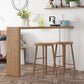 Luxurious Rectangle Solid Wood Bar Table Set 1/3 Pieces Counter Table with Backless Stools Clearhalo 'Bar Furniture' 'furn' 'furn_home_bar_bar_sets' 'Furniture' 'Home Bars & Bar Sets' 'home_bar_bar_sets' 'Kitchen & Dining Furniture' 1200x1200_bceed506-1c53-4c38-b0b9-db48483abe50