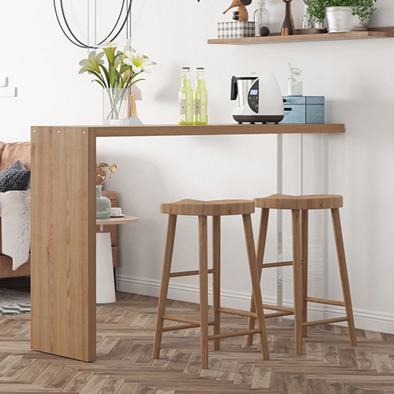 Luxurious Rectangle Solid Wood Bar Table Set 1/3 Pieces Counter Table with Backless Stools Clearhalo 'Bar Furniture' 'furn' 'furn_home_bar_bar_sets' 'Furniture' 'Home Bars & Bar Sets' 'home_bar_bar_sets' 'Kitchen & Dining Furniture' 1200x1200_bceed506-1c53-4c38-b0b9-db48483abe50
