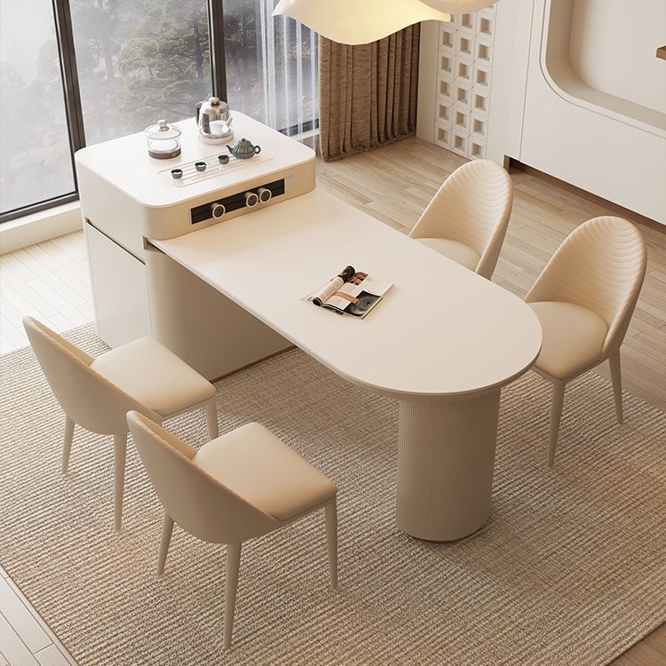 Modern Free Form Dining Table Stone Top Dinette Table with Storage Clearhalo 'Dining Tables & Seating' 'Dining Tables' 'dining_table' 'furn' 'furn_dining_table' 'Furniture' 'Kitchen & Dining Furniture' 1200x1200_bcef6bb8-17e5-4d59-862d-007b1653ad37