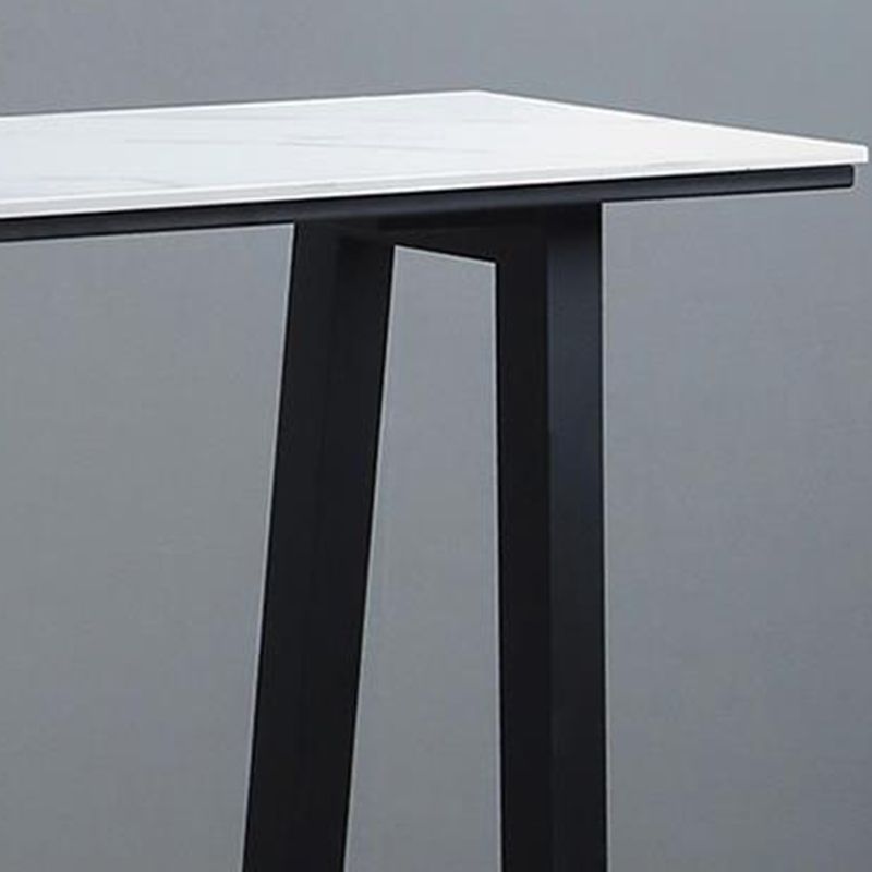 Mesa de bar de piedra sinterizada, mesa de comedor con base de trineo rectangular para cocina y sala de estar