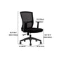 23"W moderne fauteuil, ademende AirGrid gestoffeerde bureaustoel