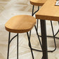 Modern Armless Backless Counter Stool Iron Cafe Bar Stool with Wooden Seat and Pedal Clearhalo 'Bar Furniture' 'Bar Stools' 'bar_stools' 'furn' 'furn_bar_stools' 'Furniture' 'furniture_bar_stools' 'Kitchen & Dining Furniture' 1200x1200_bcf43ca1-db70-4b62-8fd8-20f29fc819b9