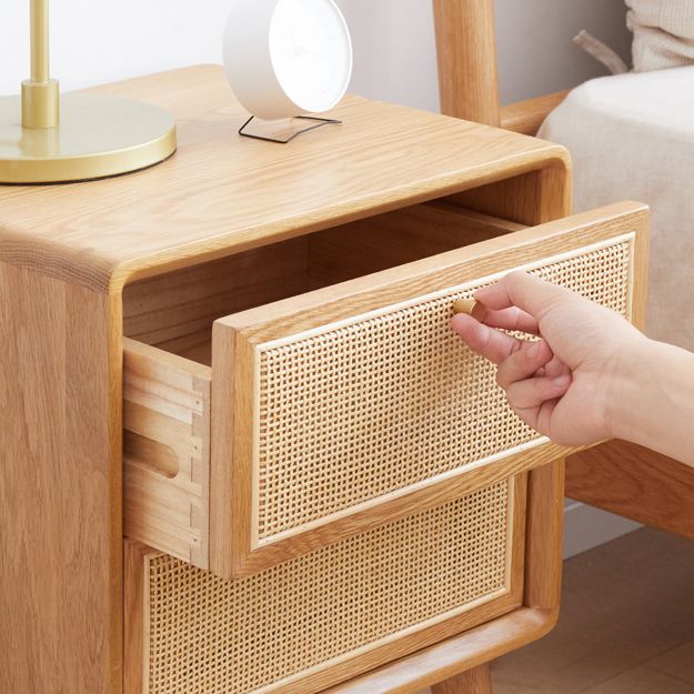 Rattan Bedside Table Modern Minimalist Night Table with Legs Clearhalo 'Bedroom Furniture' 'furn' 'furn_night_stand' 'Furniture' 'night_stand' 'Nightstands' 1200x1200_bcf4d369-8caf-4660-b3a0-70d7a667e573