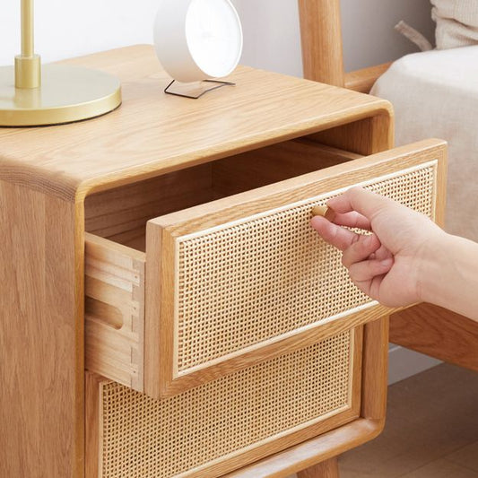Rattan Bedside Table Modern Minimalist Night Table with Legs Clearhalo 'Bedroom Furniture' 'furn' 'furn_night_stand' 'Furniture' 'night_stand' 'Nightstands' 1200x1200_bcf4d369-8caf-4660-b3a0-70d7a667e573