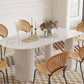 Contemporary Free Form Dining Table White Stone Top Table for Home Clearhalo 'Dining Tables & Seating' 'Dining Tables' 'dining_table' 'furn' 'furn_dining_table' 'Furniture' 'Kitchen & Dining Furniture' 1200x1200_bcf4f84d-ec63-4088-9f75-3b5f255975cc