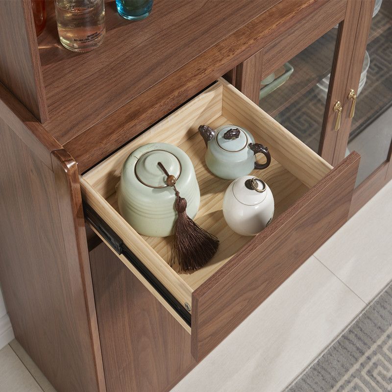 Contemporary Dining Hutch Wood Glass Doors Storage Cabinet for Dining Room Clearhalo 'Display & China Cabinets' 'display_china_cabinets' 'furn' 'furn_display_china_cabinets' 'Furniture' 'Kitchen & Dining Furniture' 1200x1200_bcf66903-86ad-4e5f-b1cf-266cc1ae03ca