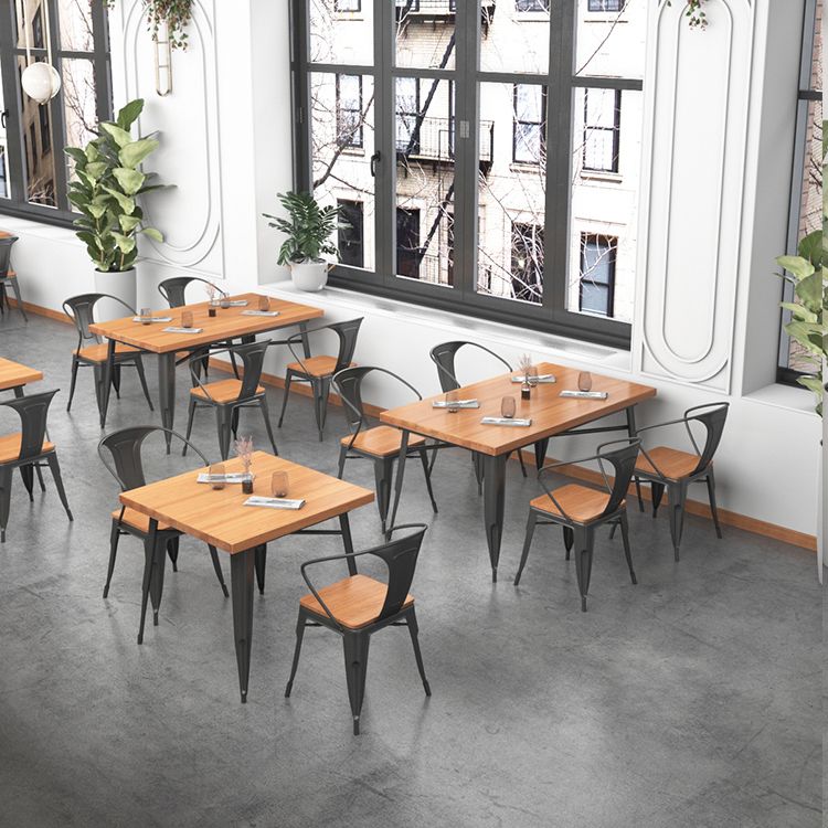 Solid Wood Dining Table Industrial 4 Legs Dining Table with Metal Base Clearhalo ' dining_table' 'Dining Tables & Seating' 'Dining Tables' 'furn' 'furn_dining_table' 'Furniture' 'furniture_dining_table' 'Kitchen & Dining Furniture' 'kitchen&dining_furn' 'kitchen' 'kitchen_dining_table' 1200x1200_bcf67a37-2204-4441-8c48-dcbaedb531d6