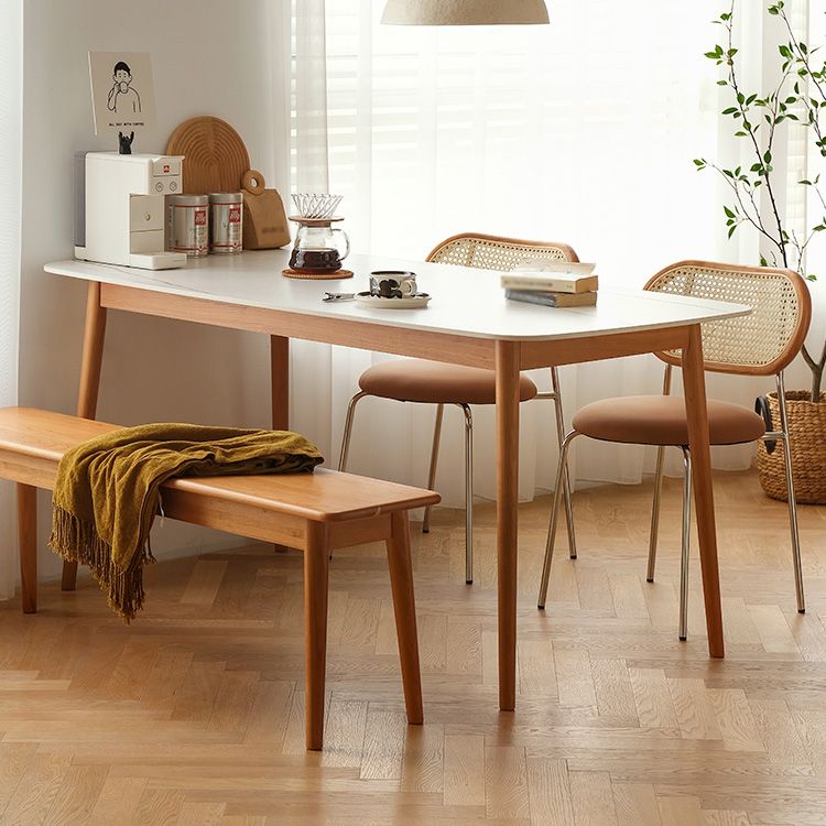 Contemporary White Standard Dining Table Sintered Stone Top Dining Table for Kitchen Clearhalo ' dining_table' 'Dining Tables & Seating' 'Dining Tables' 'furn' 'furn_dining_table' 'Furniture' 'furniture_dining_table' 'Kitchen & Dining Furniture' 'kitchen&dining_furn' 'kitchen' 'kitchen_dining_table' 1200x1200_bcf6c2db-a4f9-4bd7-87a3-71b0e74e0812