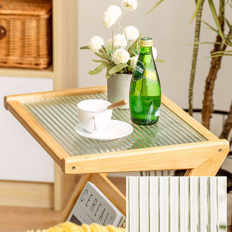 19.7" W Cross Legs End Table Rectangular Glass Side Table for Living Room Clearhalo 'Coffee & Accent Tables' 'End & Side Tables' 'end_side_tables' 'furn' 'furn_end_side_tables' 'Furniture' 'Living Room Furniture' 1200x1200_bcf705e0-0fab-4727-91d0-854f853e50d1