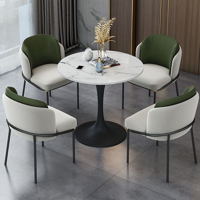 Round Tulip Base Modern Dining Table White Tone Fixed Table of Sintered Stone Clearhalo ' dining_table' 'Dining Tables & Seating' 'Dining Tables' 'furn' 'furn_dining_table' 'Furniture' 'furniture_dining_table' 'Kitchen & Dining Furniture' 'kitchen&dining_furn' 'kitchen' 'kitchen_dining_table' 1200x1200_bcf710c4-ae99-4963-a7a3-3266713cbd42