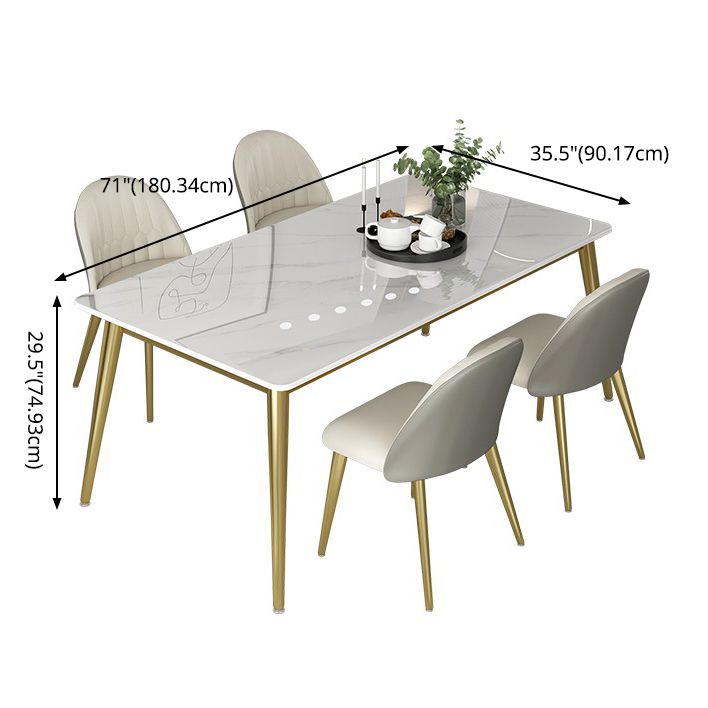 Minimalist Sintered Stone White Dining Set White Standard Dining Set for Kitchen Clearhalo 'Dining Room Sets' 'Dining Tables & Seating' 'dining_room_set' 'furn' 'furn_dining_room_set' 'Furniture' 'furniture_dining_room_set' 'Kitchen & Dining Furniture' 'kitchen&dining_furn' 'kitchen' 1200x1200_bcf89581-bf0c-47ee-98a9-f4eebabd569f