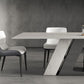 Stone Rectangle Dining Table Contemporary Dining Table with Pedestal Base
