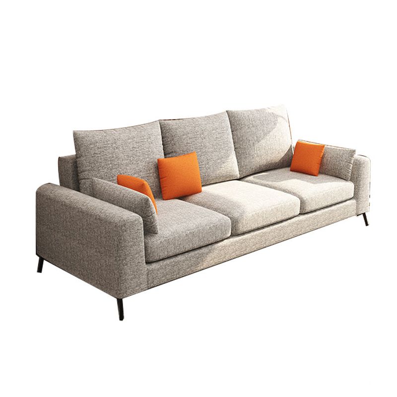33.46" Tall Modern Linen Sectional/Sofa with Pillowed Back Cushions Clearhalo 'furn' 'furn_sectionals' 'Furniture' 'Living Room Furniture' 'Sectionals' 1200x1200_bcf8c178-3059-4bce-81f5-ac5b244e9df1