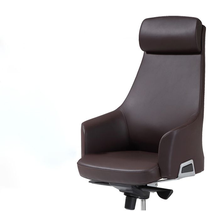 Contemporary Desk Chair Padded Arms Leather Advanced Office Chair Clearhalo 'furn' 'furn_office_chair' 'Furniture' 'Office Chairs' 'Office Furniture' 'office_chair' 1200x1200_bcf9dd76-c968-4c6e-8fae-7b8a14b2d192