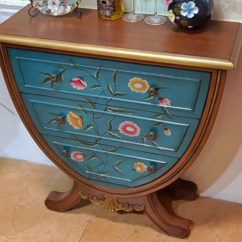 Amerikaanse traditionele dressoir vaste houten opbergkist met 3 laden