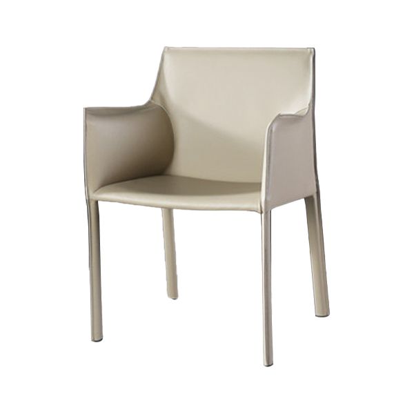 Designer Style Home Saddle Leather Arm Chair Matte Finish Solid Back Single Dining Chair Clearhalo ' kitchen&dining_furn' 'Dining Chairs' 'Dining Tables & Seating' 'dining_chair' 'furn' 'furn_dining_chair' 'Furniture' 'furniture_dining_chair' 'Kitchen & Dining Furniture' 'kitchen' 1200x1200_bcfe802e-8ecb-4d72-8526-d99ce7ebad9b
