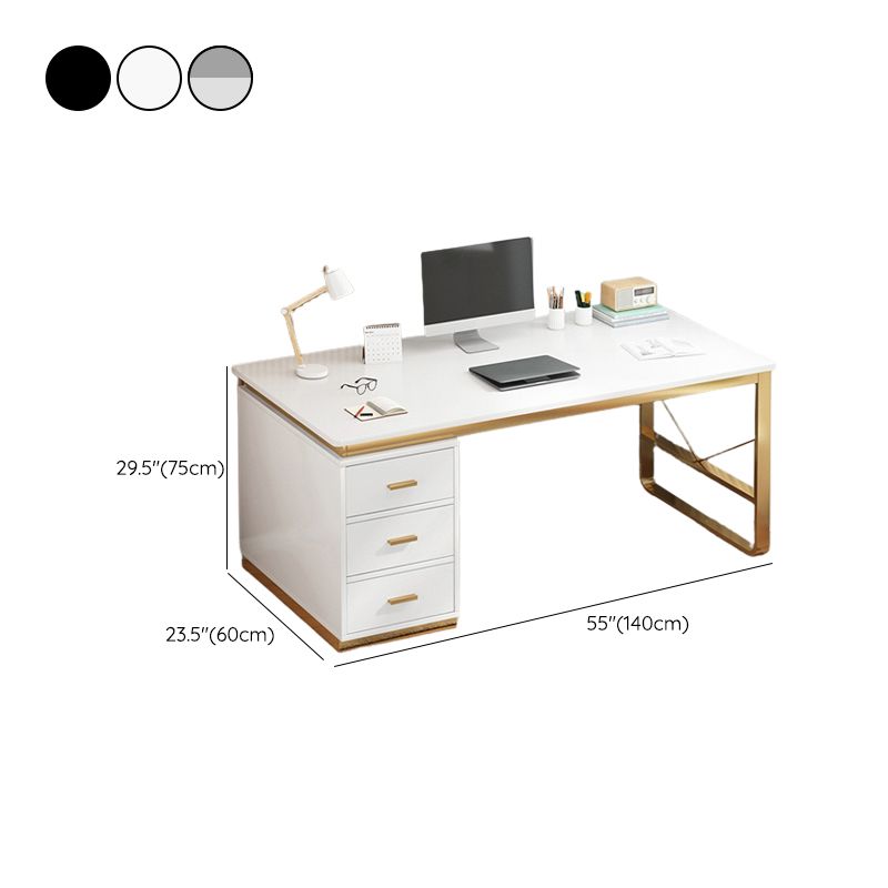 Contemporary White Office Desk Rectangular Writing Desk for Bedroom Clearhalo 'furn' 'furn_office_desk' 'Furniture' 'Office Desks' 'Office Furniture' 'office_desk' 1200x1200_bcfe89f4-aed9-47bb-b98d-5c7832058892