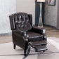 Classic Leather Recliner Chair Solid Color Standard Recliner