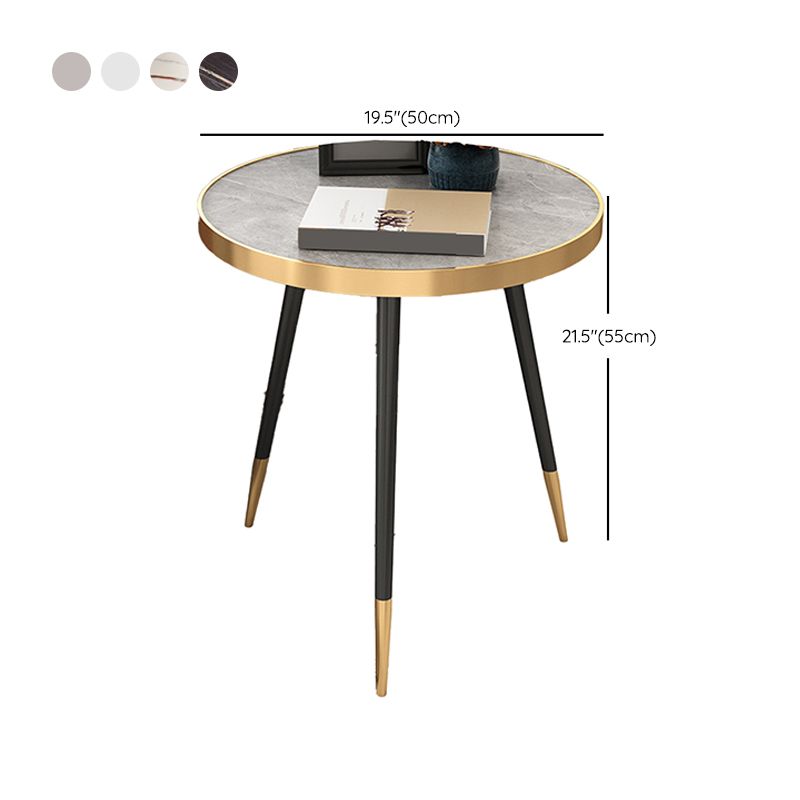 Modernistic Metal 3 Legs End Table Round Slate Top Side End Table Clearhalo 'Coffee & Accent Tables' 'End & Side Tables' 'end_side_tables' 'furn' 'furn_end_side_tables' 'Furniture' 'Living Room Furniture' 1200x1200_bcffb44d-490f-4455-910e-cb213bc6b06b