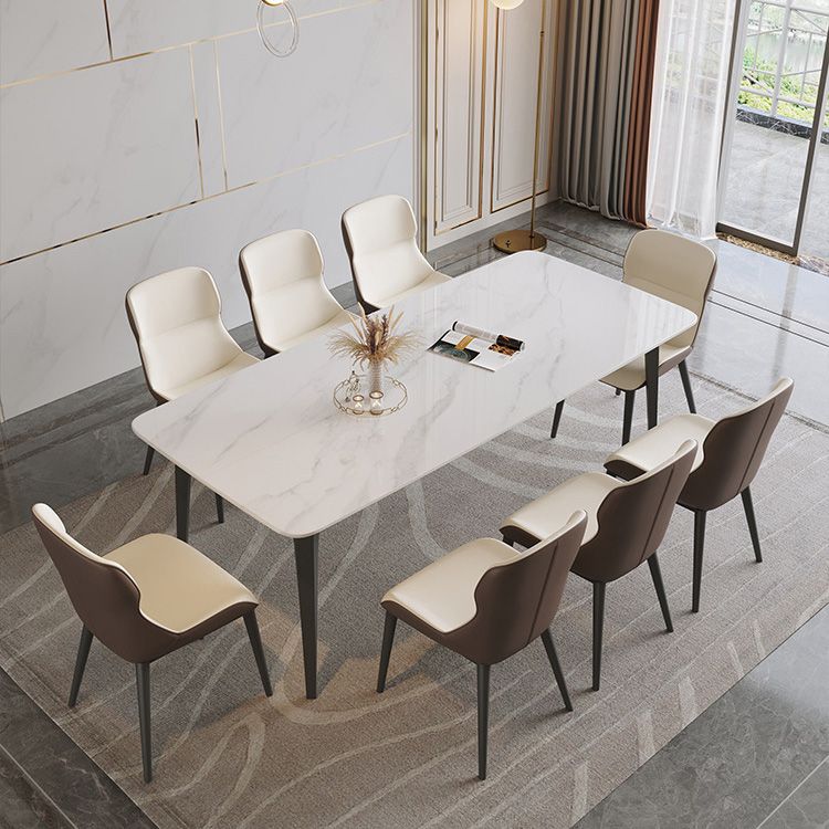 Medieval Modern Stone Dining Table 4 Legs Rectangle Table for Kitchen