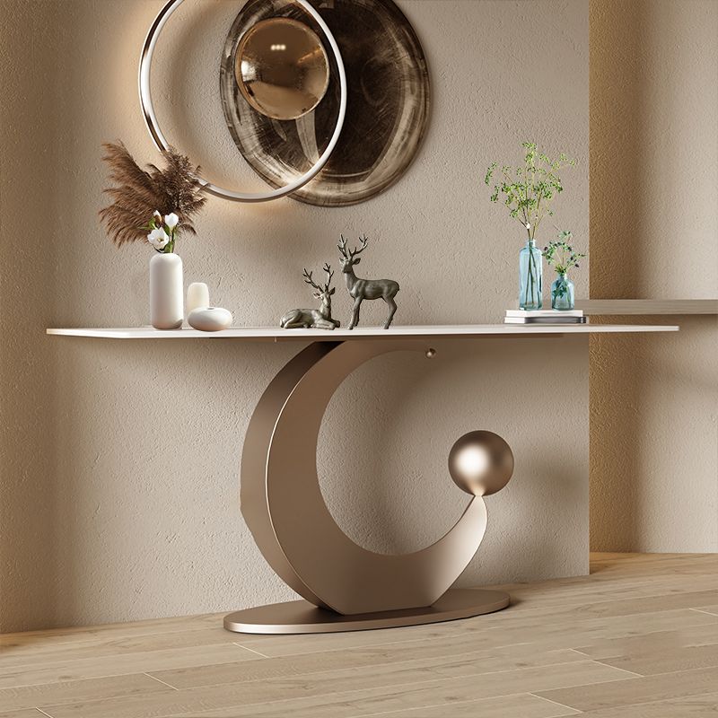 Tavolo console contemporanea a forma di rettangolo tavolo di divano in pietra in oro/nero