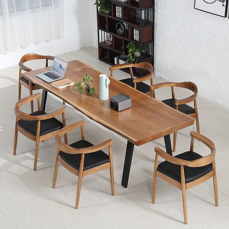 Solid Wood Work Table Home Office Free Form Modern Writing Desk Clearhalo 'furn' 'furn_office_desk' 'Furniture' 'Office Desks' 'Office Furniture' 'office_desk' 1200x1200_bd009d81-e0e5-4e68-949a-08c3c009b754