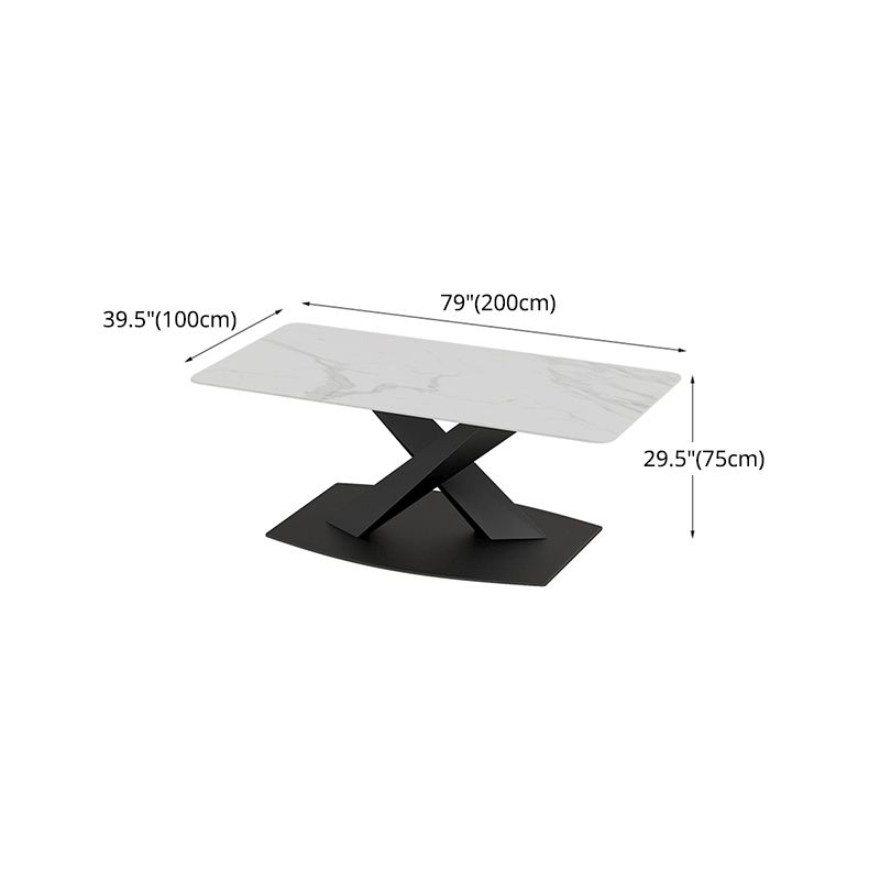 Moderne rechthoekige dinetteset 1/2/5/7-delige eettafelset met blad van gesinterd steen