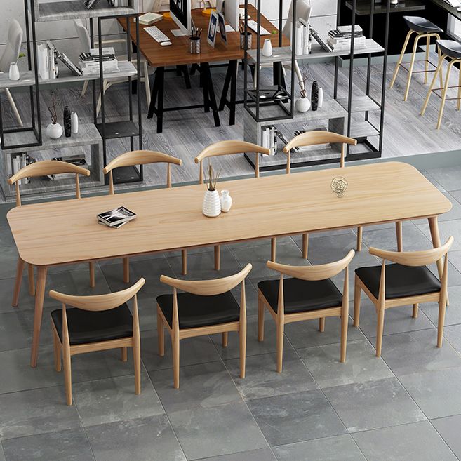 Contemporary Solid Wood Desk Natural Office Curved Writing Desk Clearhalo 'furn' 'furn_office_desk' 'Furniture' 'Office Desks' 'Office Furniture' 'office_desk' 1200x1200_bd00ed12-e98f-463e-95a1-bae5398d0aa4