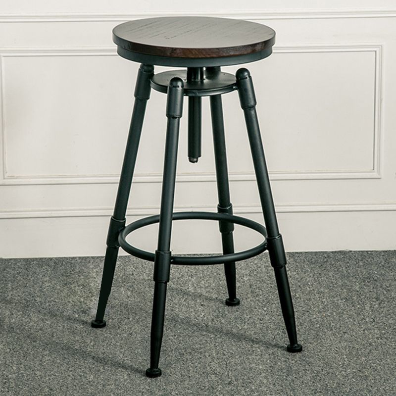 Coffee Shop Bar Stool Footrest Adjustable Height Counter Stool with Iron Legs Clearhalo 'Bar Furniture' 'Bar Stools' 'bar_stools' 'furn' 'furn_bar_stools' 'furniture_bar_stools' 'Kitchen & Dining Furniture' 'kitchen&dining_furn' 'kitchen' 'kitchen_furn' Furniture' 1200x1200_bd01c28e-1005-40c2-9fbe-2bdb8e41cd78