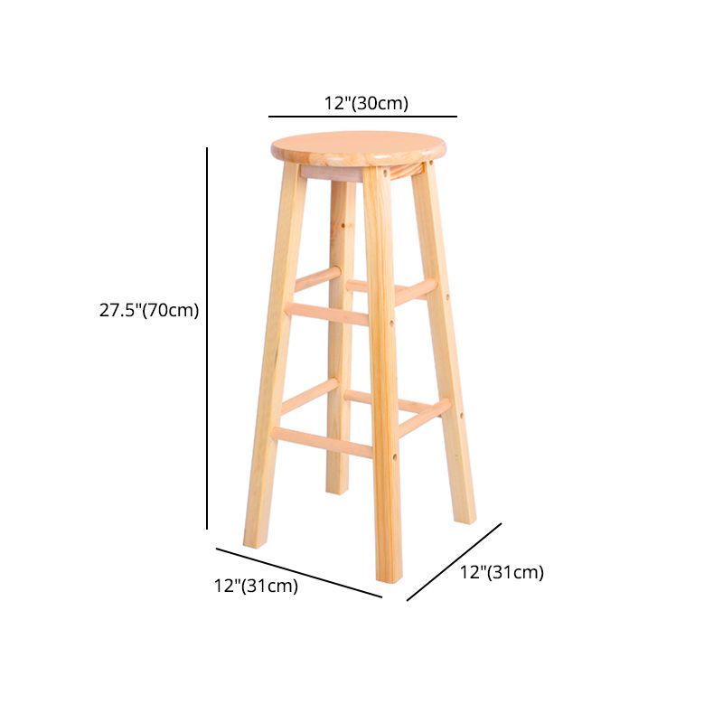Industrial Style Bar-stool with Wooden Legs Round Seat for Kitchen Bar Clearhalo 'Bar Furniture' 'Bar Stools' 'bar_stools' 'furn' 'furn_bar_stools' 'furniture_bar_stools' 'Kitchen & Dining Furniture' 'kitchen&dining_furn' 'kitchen' 'kitchen_furn' Furniture' 1200x1200_bd02a9d1-cb60-4da3-b620-8881cc0bdaf4