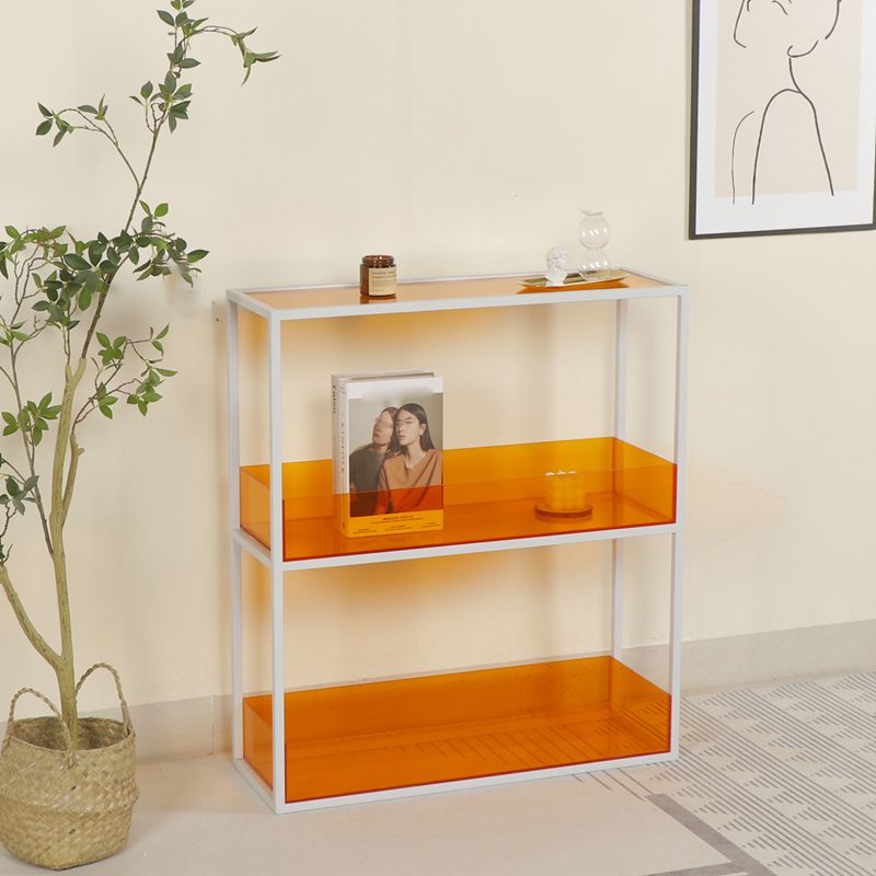 Open Scandinavian Etagere Bookshelf with White Iron Frame Acrylic Shelf Clearhalo 'Bookcases' 'furn' 'furn_bookcases' 'Furniture' 'furniture_bookcases' 'Office Furniture' 1200x1200_bd03fcbc-453a-457e-b058-fcf63b1e4182