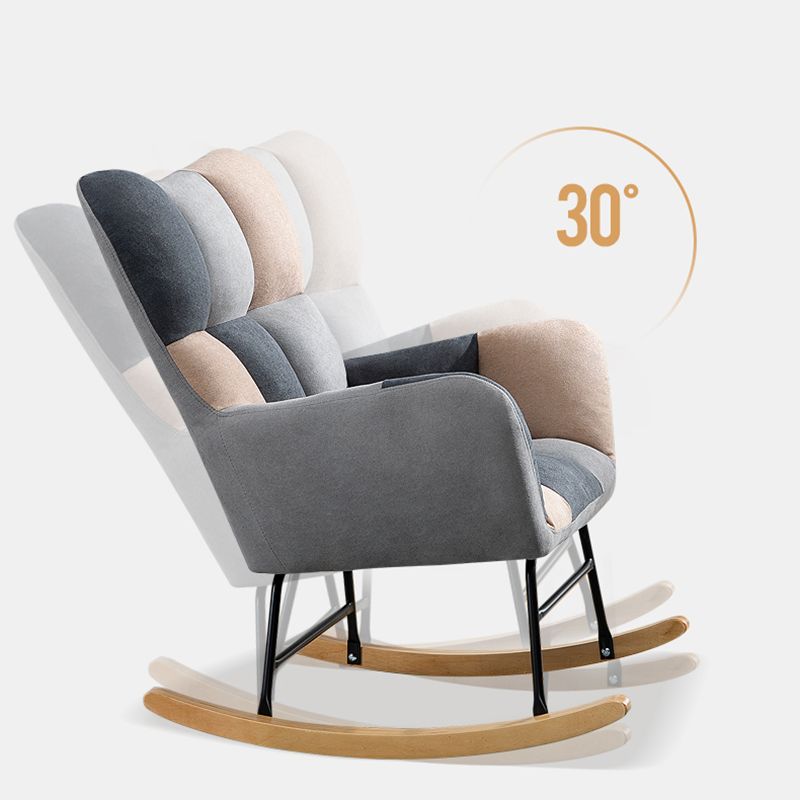 Modern Nursery Sofa Rocking Chair Indoor Rocking Chair with Ottoman Clearhalo 'Chairs & Seating' 'furn' 'furn_rocking_chairs' 'Furniture' 'Living Room Furniture' 'Rocking Chairs' 'rocking_chairs' 1200x1200_bd042d06-7498-40fc-b859-e7ebabfd77d3