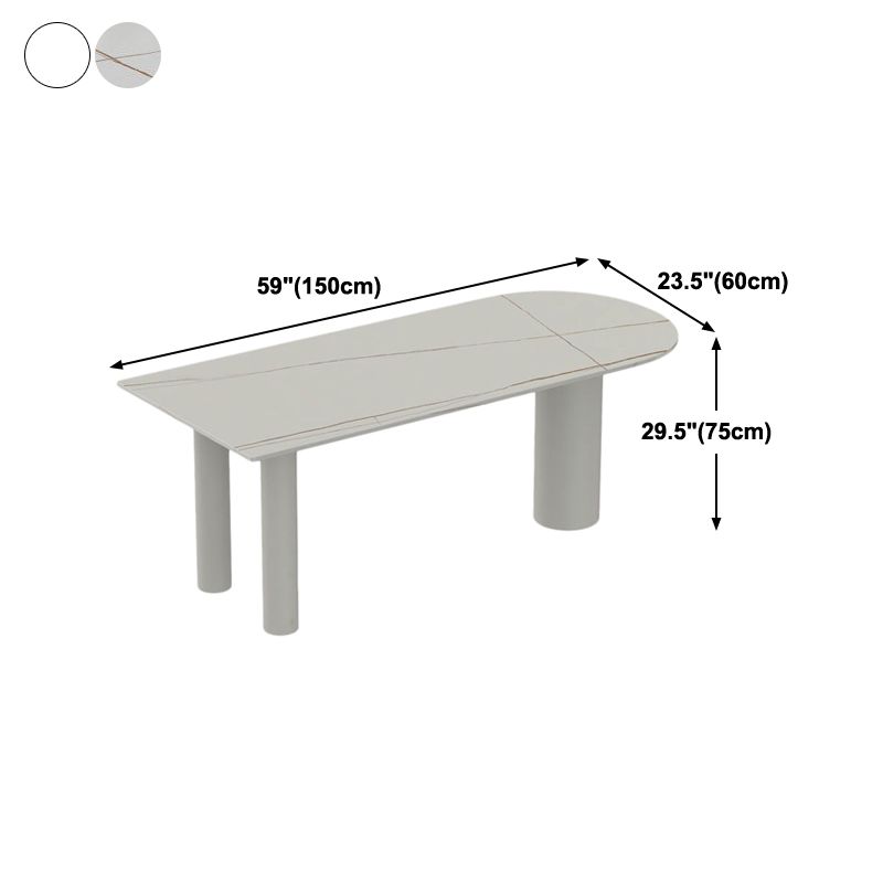 White Dining Table Contemporary Style Dinette Table for Home Kitchen Clearhalo 'Dining Tables & Seating' 'Dining Tables' 'dining_table' 'furn' 'furn_dining_table' 'Furniture' 'Kitchen & Dining Furniture' 1200x1200_bd050720-1456-4f28-a401-589f72ee8d7e