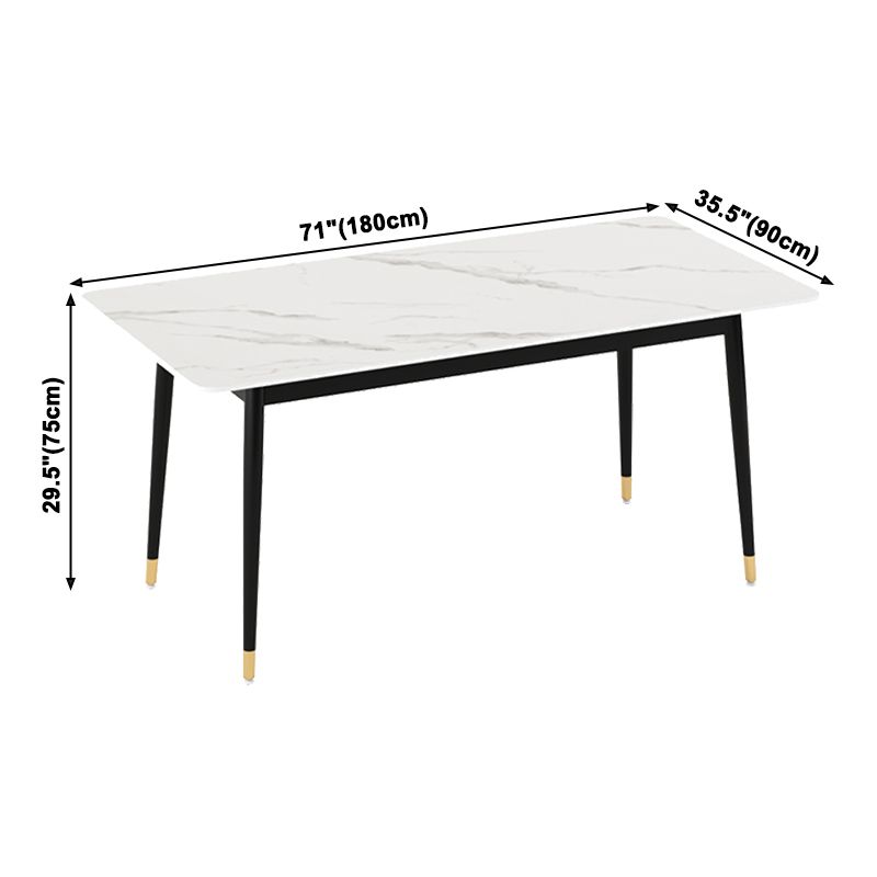 Industrial Home Sintered Stone Dining Table 4 Legs Base Rectangle Table Clearhalo ' dining_table' 'Dining Tables & Seating' 'Dining Tables' 'furn' 'furn_dining_table' 'Furniture' 'furniture_dining_table' 'Kitchen & Dining Furniture' 'kitchen&dining_furn' 'kitchen' 'kitchen_dining_table' 1200x1200_bd06686d-203a-455d-be4b-da85e404b63b