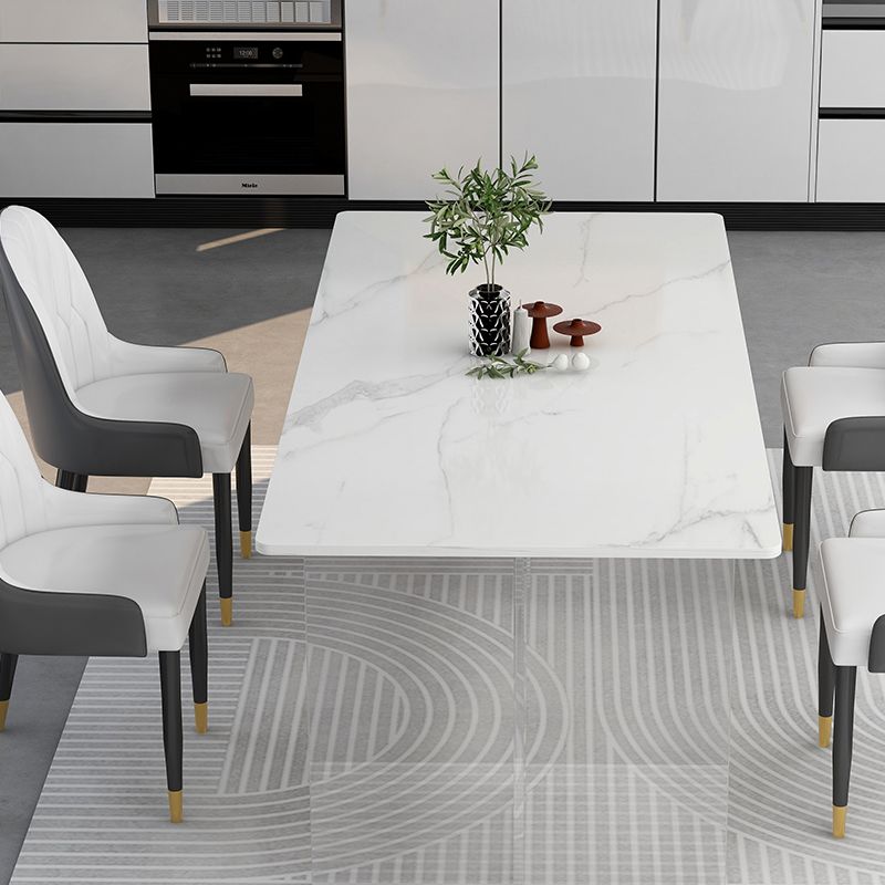 Modern 1/4/5 Pieces Dining Set with Sintered Stone Table and Leather Chairs Dinette Set Clearhalo 'Dining Room Sets' 'Dining Tables & Seating' 'dining_room_set' 'furn' 'furn_dining_room_set' 'Furniture' 'furniture_dining_room_set' 'Kitchen & Dining Furniture' 'kitchen&dining_furn' 'kitchen' 1200x1200_bd07d962-aee7-48c1-b436-5bdcb2d0f54c