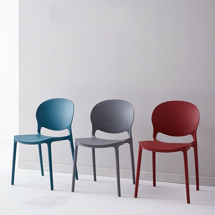 Modern Style Stackable Plastic Chair Open Back Dining Side Chair (Set of 4) Clearhalo 'Dining Chairs' 'Dining Tables & Seating' 'dining_chair' 'furn' 'furn_dining_chair' 'Furniture' 'furniture_dining_chair' 'Kitchen & Dining Furniture' 1200x1200_bd07e435-440a-495f-bfc3-d5eb4b6237a6