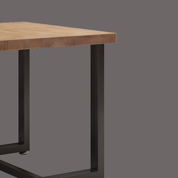 Industrial Solid Wood Dining Table Square Table in Brown with Metal Trestle Base Clearhalo ' dining_table' 'Dining Tables & Seating' 'Dining Tables' 'furn' 'furn_dining_table' 'Furniture' 'furniture_dining_table' 'Kitchen & Dining Furniture' 'kitchen&dining_furn' 'kitchen' 'kitchen_dining_table' 1200x1200_bd09cb9a-4abd-4e0a-8b8b-604a8bd8e639