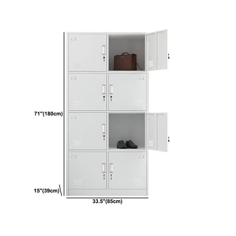 White Steel Wardrobe Armoire Contemporary Hinged Wardrobe Cabinet Clearhalo 'Armoires & Wardrobes' 'armoires_wardrobes' 'Bedroom Furniture' 'furn' 'furn_armoires_wardrobes' 'Furniture' 1200x1200_bd0b31fc-e0b9-4601-9a34-7d4ebdceb369
