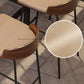 Juego de mesa de bar moderna de madera, mesa de mostrador de 1/5 piezas con taburetes tapizados