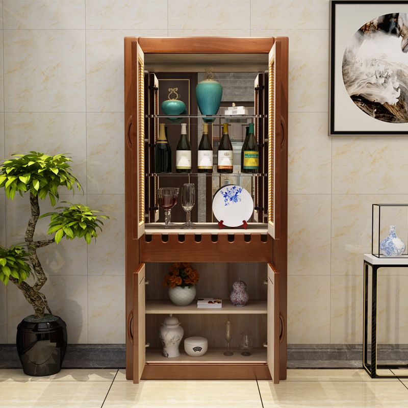 Mid-Century Modern Floor Solid Wood Wine Bottle & Glass Rack Clearhalo 'furn' 'furn_wine_racks' 'Furniture' 'Kitchen & Dining Furniture' 'Wine Racks' 'wine_racks' 1200x1200_bd0ca35f-4127-49c0-a7f2-19fdb867838b