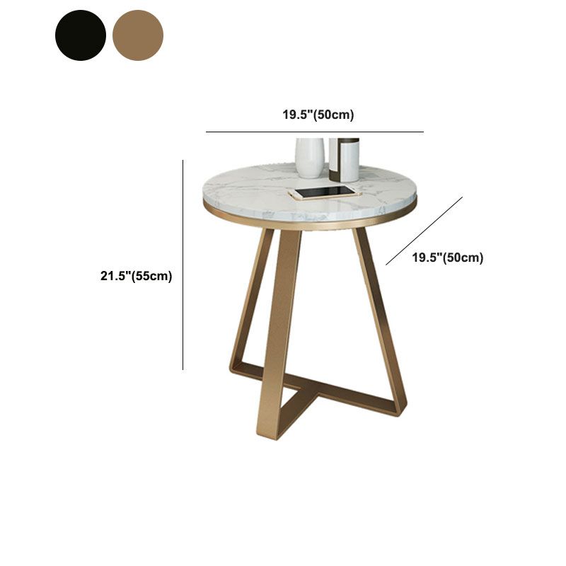 19.69 inch Wide Contemporary Style Side End Table Metal Round Sofa Side Accent Table Clearhalo 'Coffee & Accent Tables' 'End & Side Tables' 'end_side_tables' 'furn' 'furn_end_side_tables' 'Furniture' 'Living Room Furniture' 1200x1200_bd0d73a4-2edd-4901-82bc-b163a211521e
