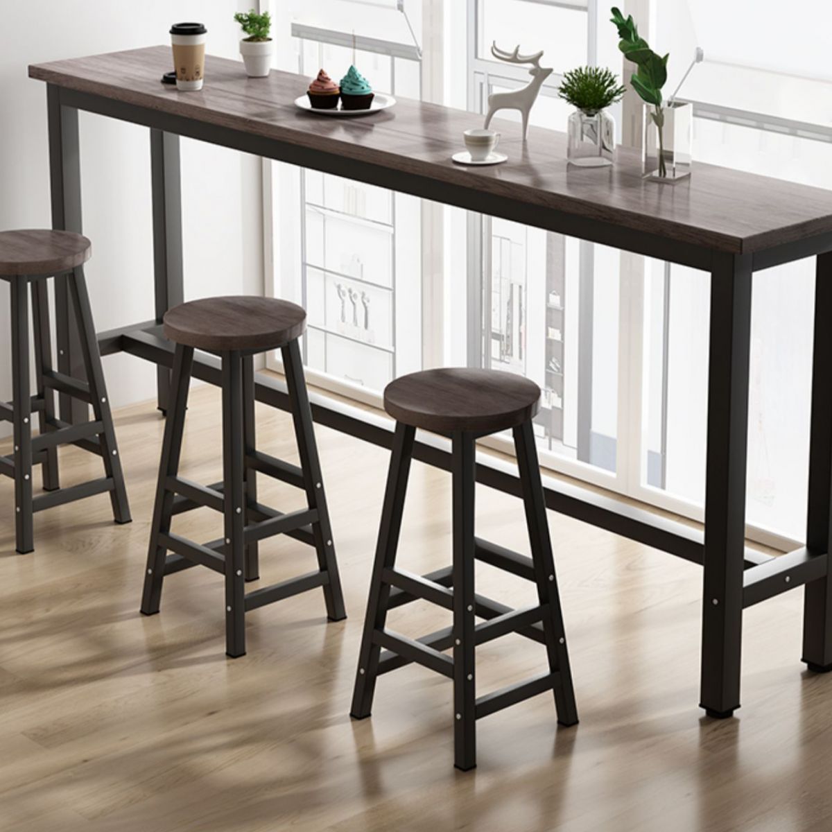 Modern Rectangle Wooden Table Dining Bar Counter Table for Kitchen Clearhalo 'Bar Furniture' 'Bar Tables' 'bar_tables' 'furn' 'furn_bar_tables' 'Furniture' 'furniture_bar_tables' 'Kitchen & Dining Furniture' 1200x1200_bd0fa880-4669-4791-b07b-695851488e29
