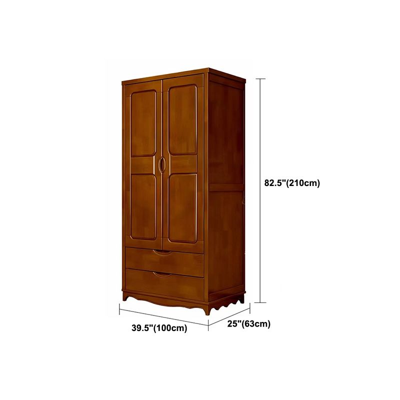 Traditionele garderobe armoire massief houten garderobe kast met planken