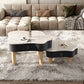 Modern Free Form Slate Cocktail Table Wood 4 Legs Coffee Table with Drawers Clearhalo 'Coffee & Accent Tables' 'Coffee Tables' 'coffee_tables' 'furn' 'furn_coffee_tables' 'Furniture' 'Living Room Furniture' 1200x1200_bd115ead-596d-471c-bc31-025ce640633f