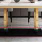 Traditional Luxury Rectangle Dining Table Stone Dinner Table with Trestle Base Clearhalo ' dining_table' 'Dining Tables & Seating' 'Dining Tables' 'furn' 'furn_dining_table' 'Furniture' 'furniture_dining_table' 'Kitchen & Dining Furniture' 'kitchen&dining_furn' 'kitchen' 'kitchen_dining_table' 1200x1200_bd12af89-7607-4f96-87c9-cab2f454d876