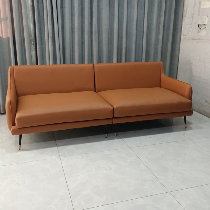 Modern Pillow Top Arm Settee Furniture with Pillows Dark Brown Sofa and Chaise Clearhalo 'furn' 'furn_sectionals' 'Furniture' 'furniture_sectionals' 'kitchen' 'kitchen_sectionals' 'Living Room Furniture' 'Sectionals' 1200x1200_bd13f5e5-56e3-4939-894c-11731adbb1e0